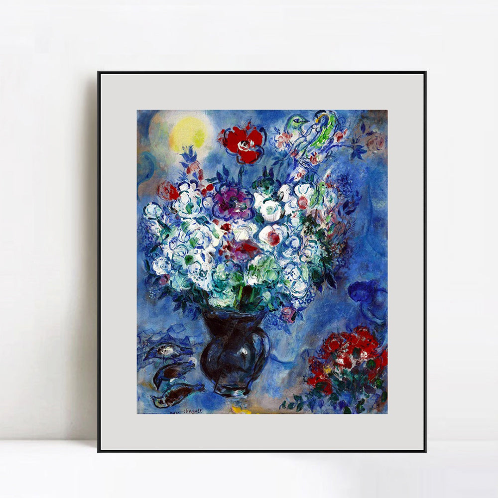 INVIN ART Framed Canvas Giclee Print Art  Les Anémones by Marc Chagall Wall Art