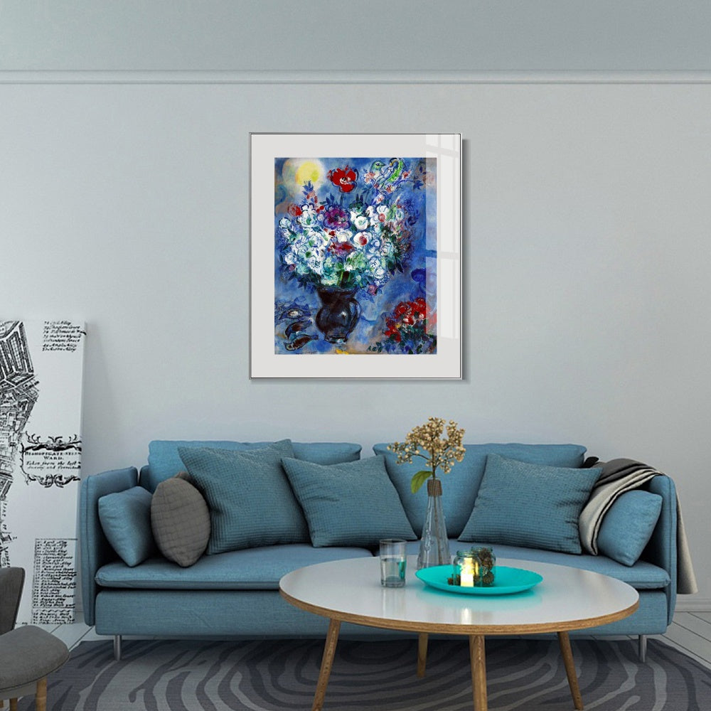 INVIN ART Framed Canvas Giclee Print Art  Les Anémones by Marc Chagall Wall Art