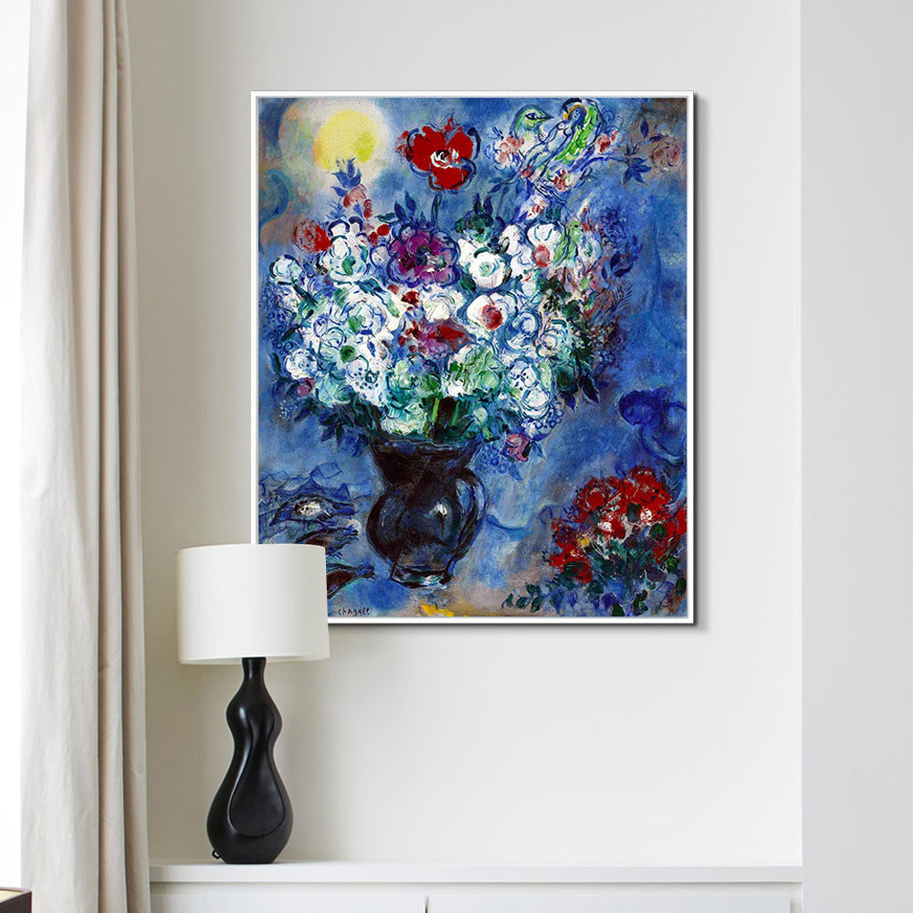 INVIN ART Framed Canvas Giclee Print Art  Les Anémones by Marc Chagall Wall Art