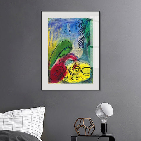 INVIN ART Framed Canvas Giclee Print Art Woman by Marc Chagall Wall Art Living Room Home Office Decorations