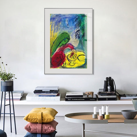 INVIN ART Framed Canvas Giclee Print Art Woman by Marc Chagall Wall Art Living Room Home Office Decorations