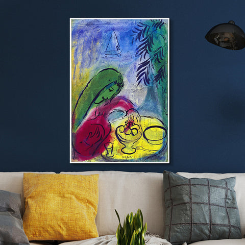 INVIN ART Framed Canvas Giclee Print Art Woman by Marc Chagall Wall Art Living Room Home Office Decorations