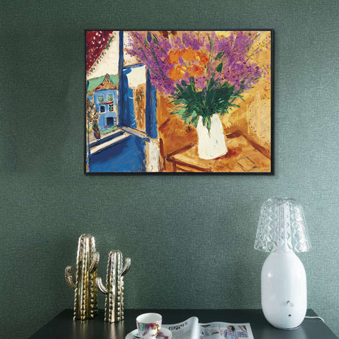 INVIN ART Framed Canvas Giclee Print Art Flower 11 by Marc Chagall Wall Art Living Room Home Office Decorations