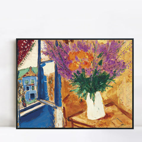 INVIN ART Framed Canvas Giclee Print Art Flower 11 by Marc Chagall Wall Art Living Room Home Office Decorations