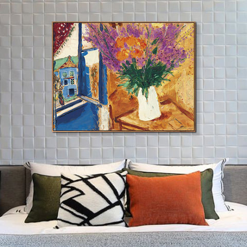 INVIN ART Framed Canvas Giclee Print Art Flower 11 by Marc Chagall Wall Art Living Room Home Office Decorations