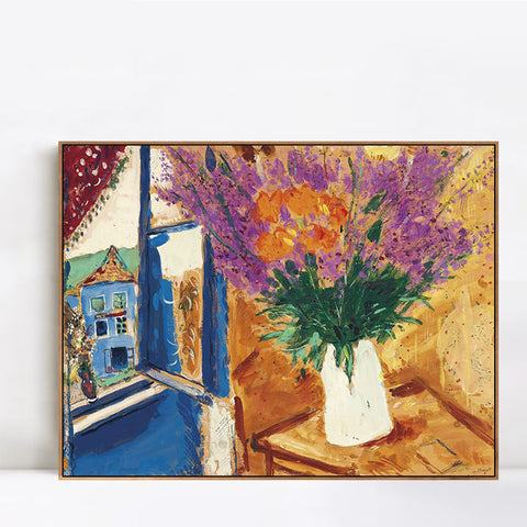 INVIN ART Framed Canvas Giclee Print Art Flower 11 by Marc Chagall Wall Art Living Room Home Office Decorations