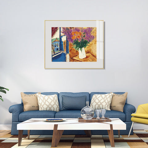 INVIN ART Framed Canvas Giclee Print Art Flower 11 by Marc Chagall Wall Art Living Room Home Office Decorations