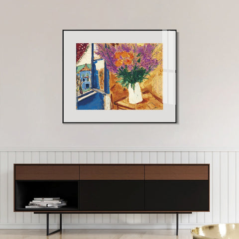 INVIN ART Framed Canvas Giclee Print Art Flower 11 by Marc Chagall Wall Art Living Room Home Office Decorations