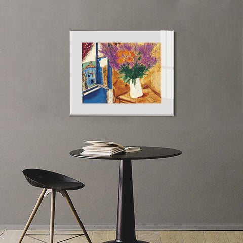 INVIN ART Framed Canvas Giclee Print Art Flower 11 by Marc Chagall Wall Art Living Room Home Office Decorations