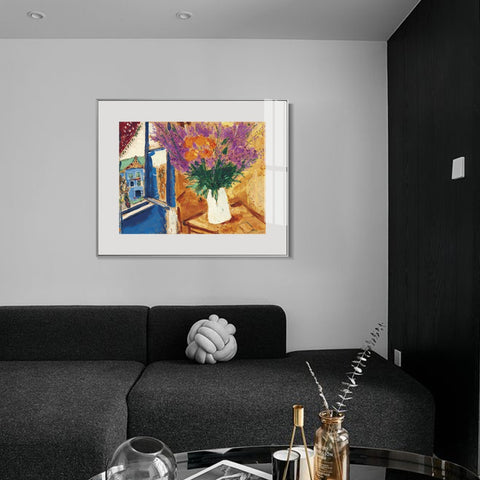 INVIN ART Framed Canvas Giclee Print Art Flower 11 by Marc Chagall Wall Art Living Room Home Office Decorations