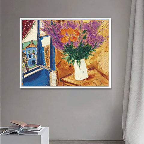 INVIN ART Framed Canvas Giclee Print Art Flower 11 by Marc Chagall Wall Art Living Room Home Office Decorations