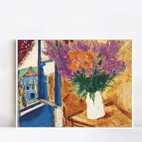 INVIN ART Framed Canvas Giclee Print Art Flower 11 by Marc Chagall Wall Art Living Room Home Office Decorations