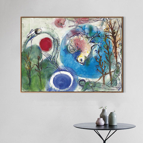 INVIN ART Framed Canvas Giclee Print Art All things on earth by Marc Chagall Wall Art Living Room Home Office Decorations