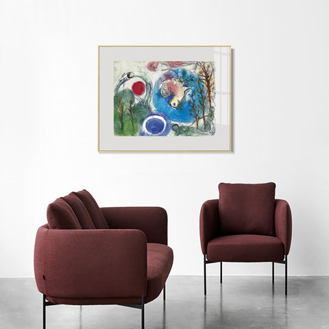 INVIN ART Framed Canvas Giclee Print Art All things on earth by Marc Chagall Wall Art Living Room Home Office Decorations