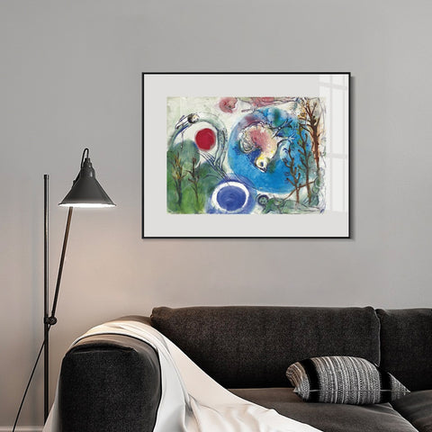 INVIN ART Framed Canvas Giclee Print Art All things on earth by Marc Chagall Wall Art Living Room Home Office Decorations