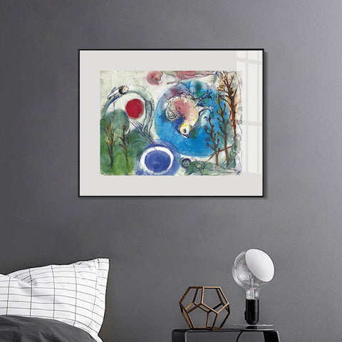 INVIN ART Framed Canvas Giclee Print Art All things on earth by Marc Chagall Wall Art Living Room Home Office Decorations