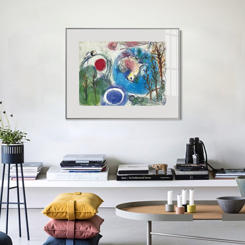INVIN ART Framed Canvas Giclee Print Art All things on earth by Marc Chagall Wall Art Living Room Home Office Decorations