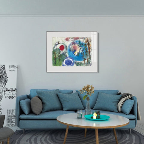 INVIN ART Framed Canvas Giclee Print Art All things on earth by Marc Chagall Wall Art Living Room Home Office Decorations