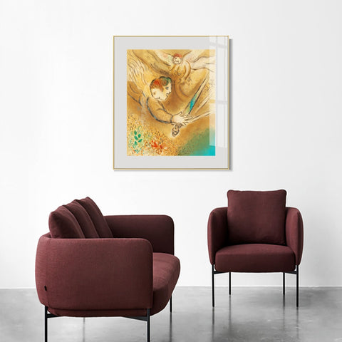 INVIN ART Framed Canvas Giclee Print Art Angel by Marc Chagall Wall Art Living Room Home Office Decorations