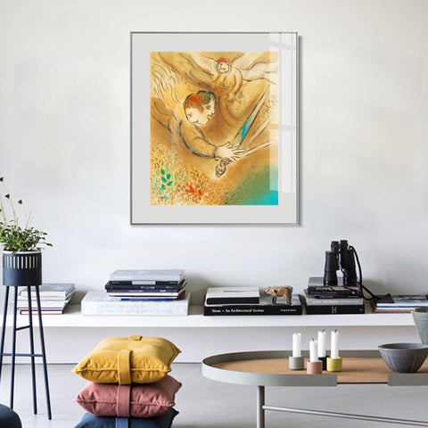 INVIN ART Framed Canvas Giclee Print Art Angel by Marc Chagall Wall Art Living Room Home Office Decorations