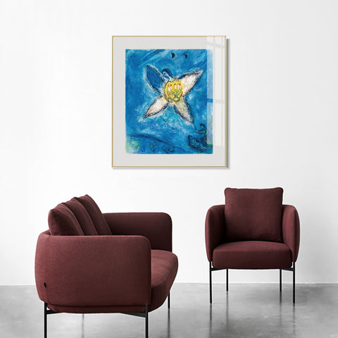 INVIN ART Framed Canvas Giclee Print Art Angel and flower by Marc Chagall Wall Art Living Room Home Office Decorations