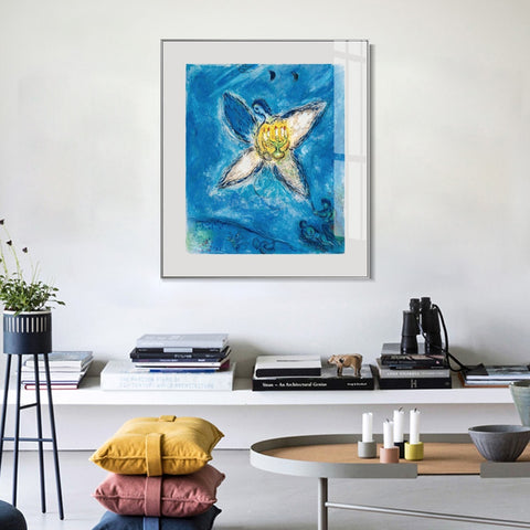 INVIN ART Framed Canvas Giclee Print Art Angel and flower by Marc Chagall Wall Art Living Room Home Office Decorations