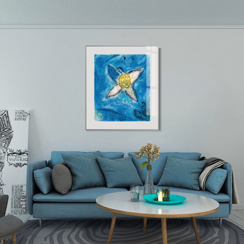 INVIN ART Framed Canvas Giclee Print Art Angel and flower by Marc Chagall Wall Art Living Room Home Office Decorations