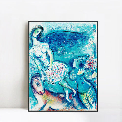 INVIN ART Framed Canvas Giclee Print Art Dancing by Marc Chagall Wall Art Living Room Home Office Decorations
