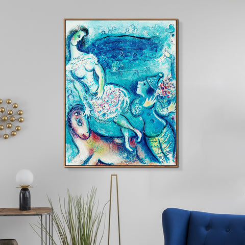 INVIN ART Framed Canvas Giclee Print Art Dancing by Marc Chagall Wall Art Living Room Home Office Decorations