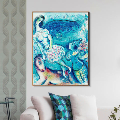 INVIN ART Framed Canvas Giclee Print Art Dancing by Marc Chagall Wall Art Living Room Home Office Decorations