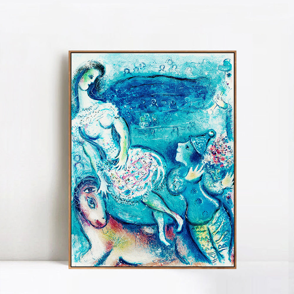 INVIN ART Framed Canvas Giclee Print Art Dancing by Marc Chagall Wall Art Living Room Home Office Decorations