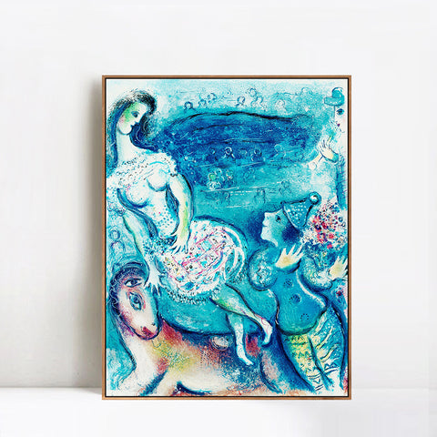 INVIN ART Framed Canvas Giclee Print Art Dancing by Marc Chagall Wall Art Living Room Home Office Decorations