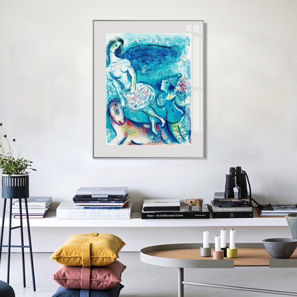 INVIN ART Framed Canvas Giclee Print Art Dancing by Marc Chagall Wall Art Living Room Home Office Decorations