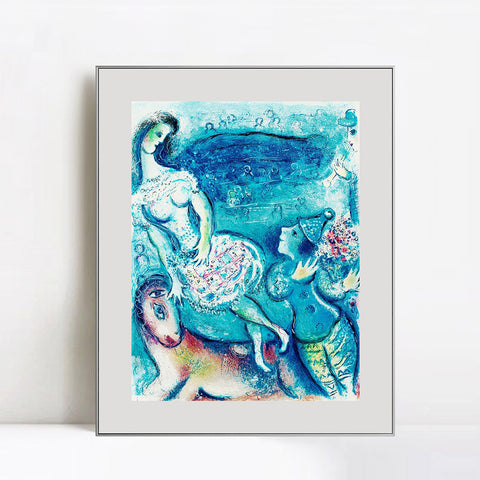 INVIN ART Framed Canvas Giclee Print Art Dancing by Marc Chagall Wall Art Living Room Home Office Decorations