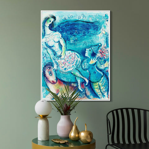 INVIN ART Framed Canvas Giclee Print Art Dancing by Marc Chagall Wall Art Living Room Home Office Decorations