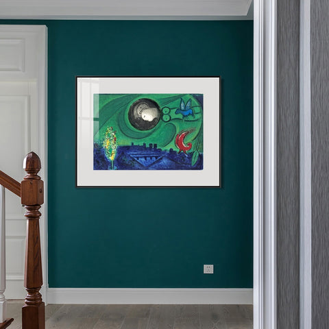 INVIN ART Framed Canvas Giclee Print Art Dream #18 by Marc Chagall Wall Art Living Room Home Office Decorations