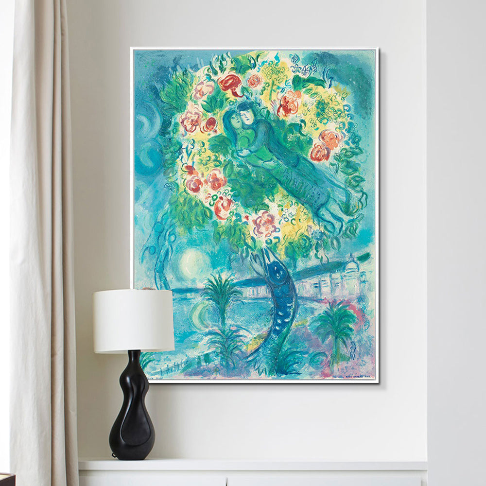 INVIN ART Framed Canvas Giclee Print Art Flower 2 by Marc Chagall Wall Art Living Room Home Office Decorations