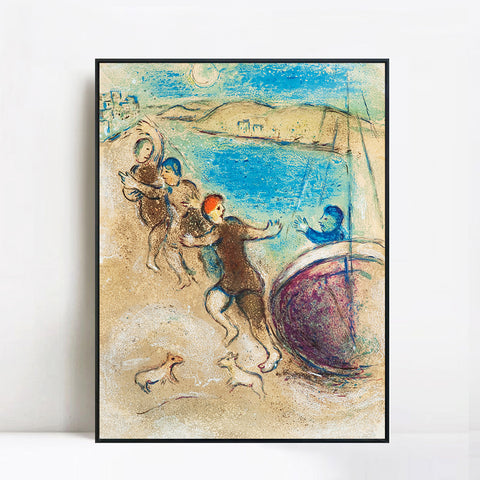 INVIN ART Framed Canvas Giclee Print Art Hanging by Marc Chagall Wall Art Living Room Home Office Decorations
