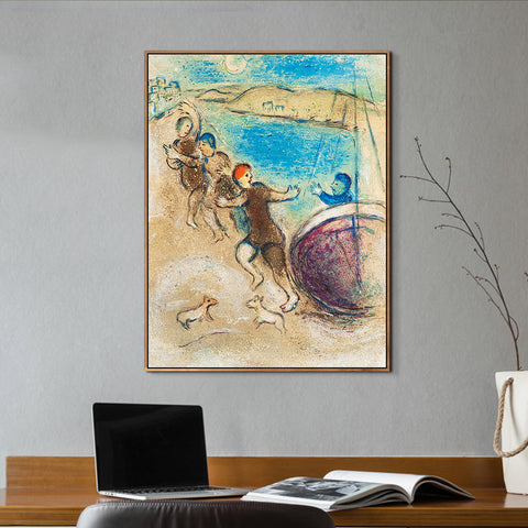 INVIN ART Framed Canvas Giclee Print Art Hanging by Marc Chagall Wall Art Living Room Home Office Decorations