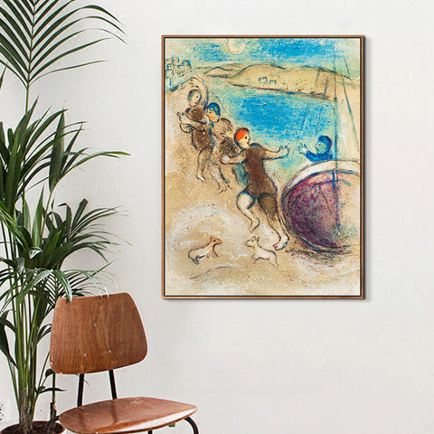 INVIN ART Framed Canvas Giclee Print Art Hanging by Marc Chagall Wall Art Living Room Home Office Decorations