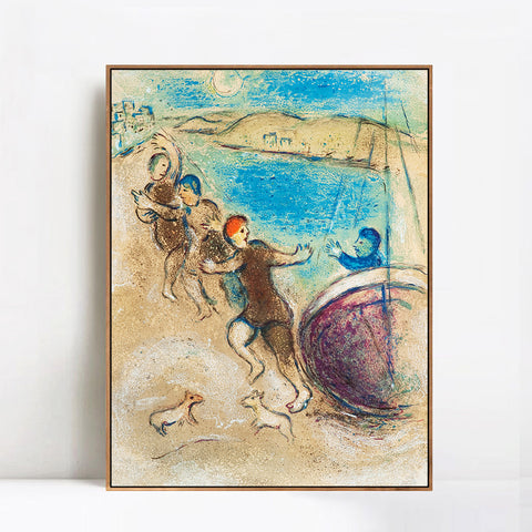 INVIN ART Framed Canvas Giclee Print Art Hanging by Marc Chagall Wall Art Living Room Home Office Decorations