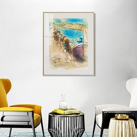 INVIN ART Mental Framed Canvas Giclee Print Art Hanging by Marc Chagall Wall Art Living Room Home Office Decorations