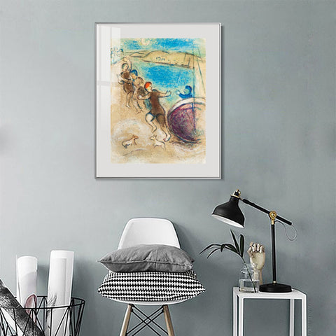 INVIN ART Mental Framed Canvas Giclee Print Art Hanging by Marc Chagall Wall Art Living Room Home Office Decorations