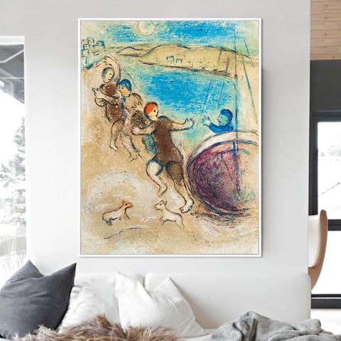 INVIN ART Framed Canvas Giclee Print Art Hanging by Marc Chagall Wall Art Living Room Home Office Decorations