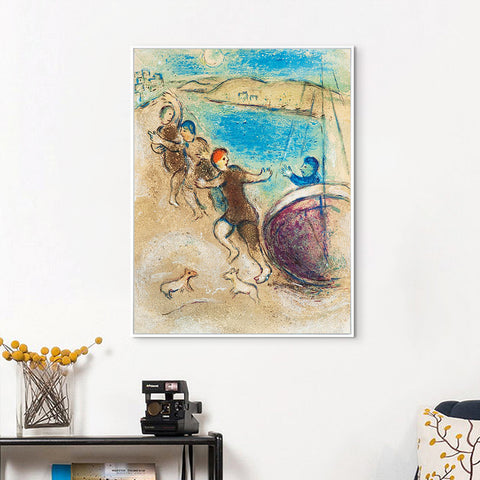 INVIN ART Framed Canvas Giclee Print Art Hanging by Marc Chagall Wall Art Living Room Home Office Decorations