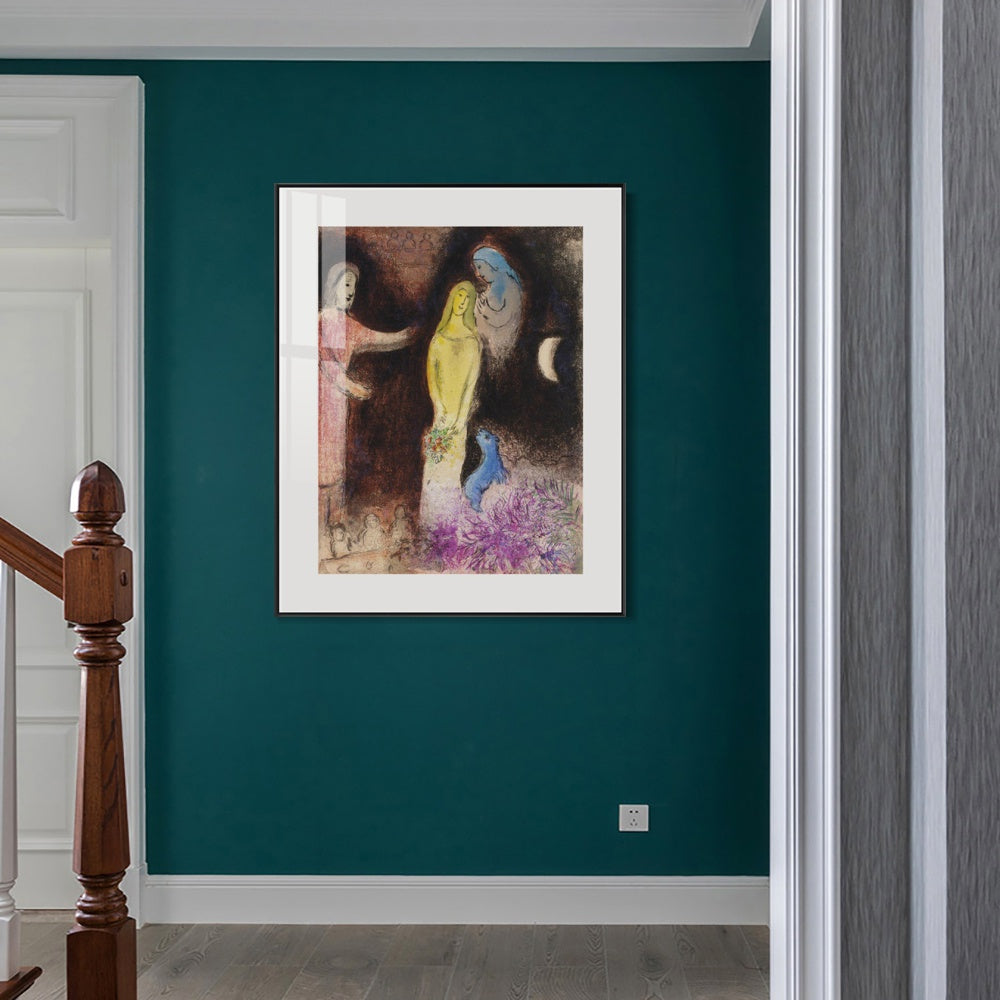 INVIN ART Mental Framed Canvas Giclee Print Art Ablution by Marc Chagall Wall Art Living Room Home Office Decorations