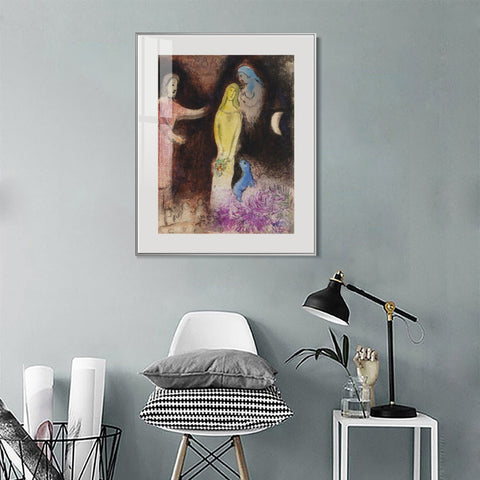 INVIN ART Mental Framed Canvas Giclee Print Art Ablution by Marc Chagall Wall Art Living Room Home Office Decorations
