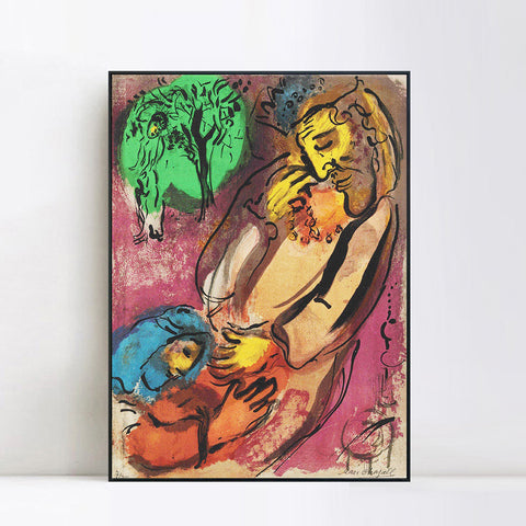 INVIN ART Framed Canvas Giclee Print Art Beging by Marc Chagall Wall Art Living Room Home Office Decorations