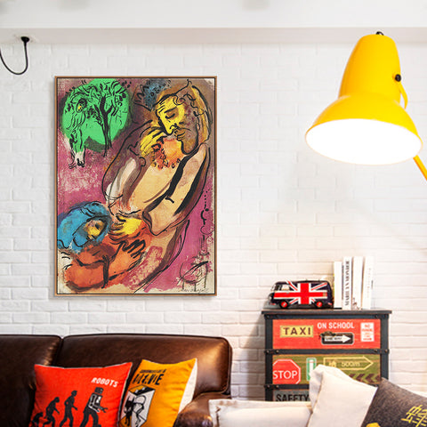INVIN ART Framed Canvas Giclee Print Art Beging by Marc Chagall Wall Art Living Room Home Office Decorations