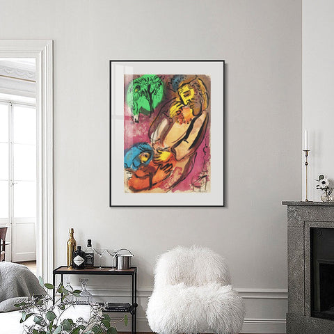 INVIN ART Mental Framed Canvas Giclee Print Art Beging by Marc Chagall Wall Art Living Room Home Office Decorations